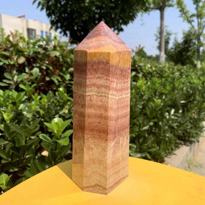 1084g Natural Pork Stone Quartz Obelisk Crystal Wand Point Tower Reiki Healing