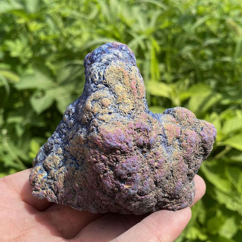 200g Electroplating color Natural Crystal Agate cave ornaments crystal cluster q