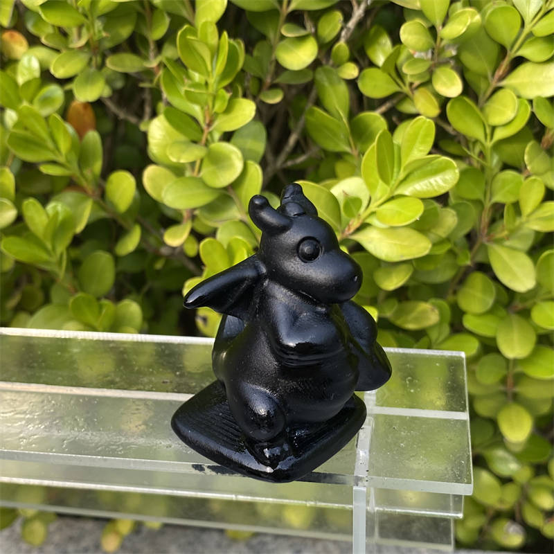 1pc Natural obsidian carved Quartz Crystal stone skull Reiki healing