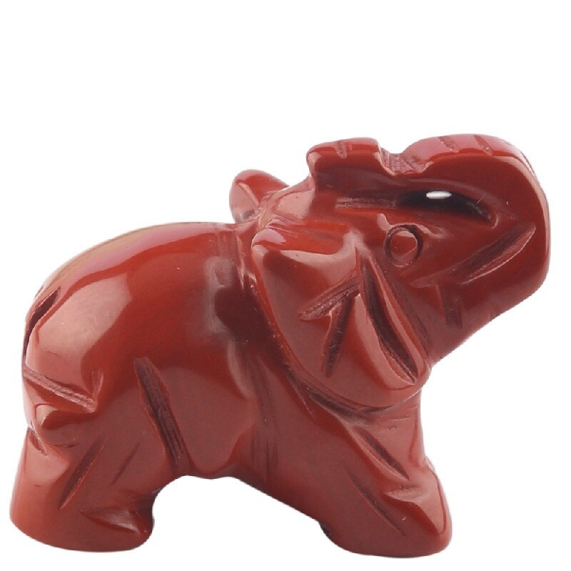 Natural Quartz Crystal Skull Carved Elephant Healing Gemstone Animal Sculpture