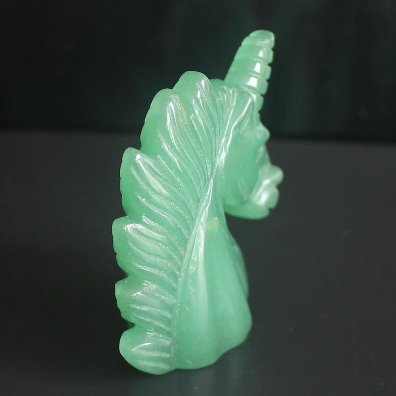 HLbshi Hand Carved Mixed Gemstone quartz crystal Unicorn animal Figurine Carving