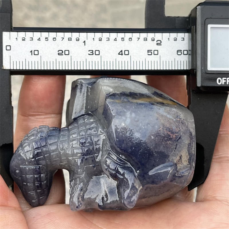 Natural blue Aventurine dinosaur egg carved Quartz Crystal skull Reiki Healing