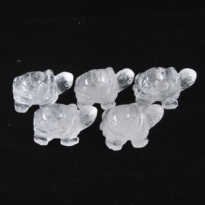 Natural Quartz Carved Longevity Tortoise Crystal Healing Gemstone Animal Turtle