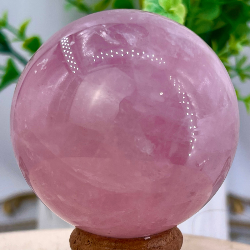 243G Natural Crystal Pink Rose Chakra Quartz Sphere healing ball Specimen
