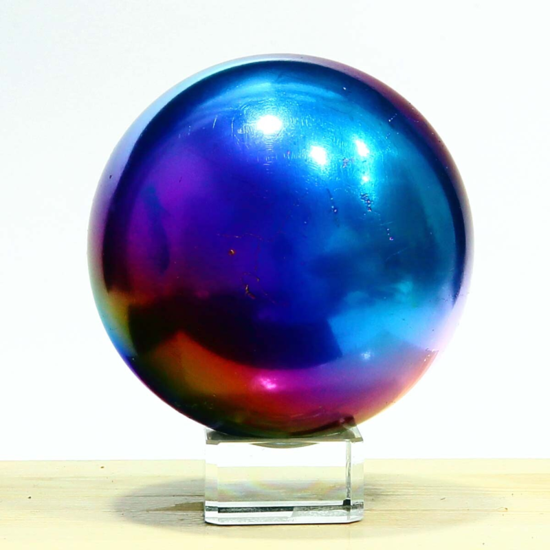 841g Natural Crystal Electroplated Rainbow Crystal Ball Quartz Sphere Healing