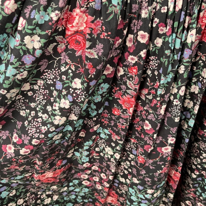NWT LoveShackFancy Lais Floral Mixed Pattern Puff Sleeve Maxi Dress & Bow Size 4