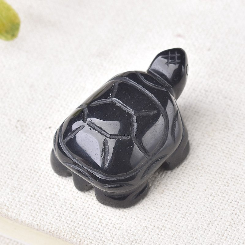 Natural Quartz Carved Longevity Tortoise Crystal Healing Gemstone Animal Turtle
