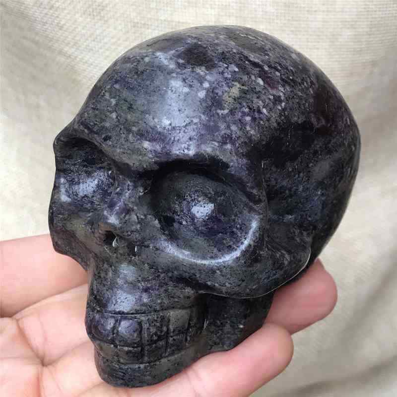 0.48kg Natural black jade quartz skull carved Quartz Crystal skull Healing