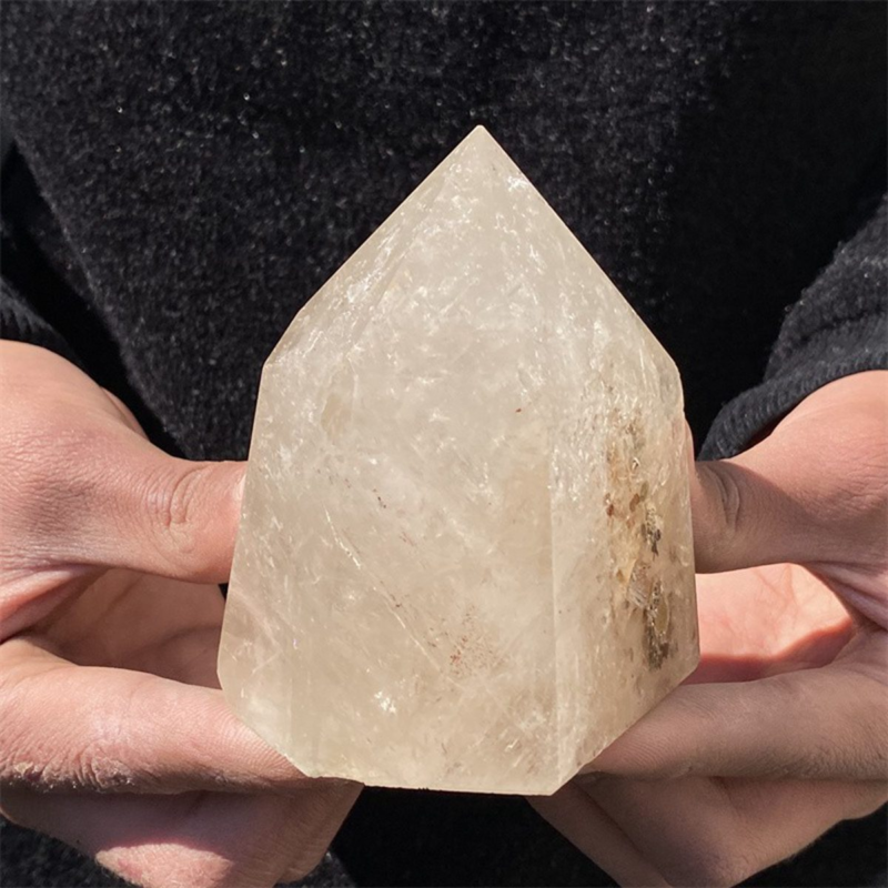 650gNatural  White Quartz Obelisk Crystal Wand Point Healing Mineral Stone