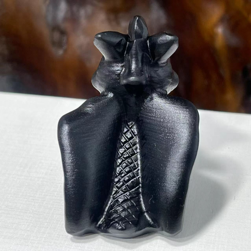2" Natural obsidian quartz hand carved crystal animal skull reiki healing 1pc