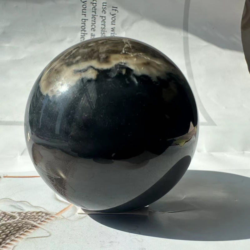 1pc 180+Natural Volcanic agate Ball quartz crystal sphere Reiki Healing 50mm+