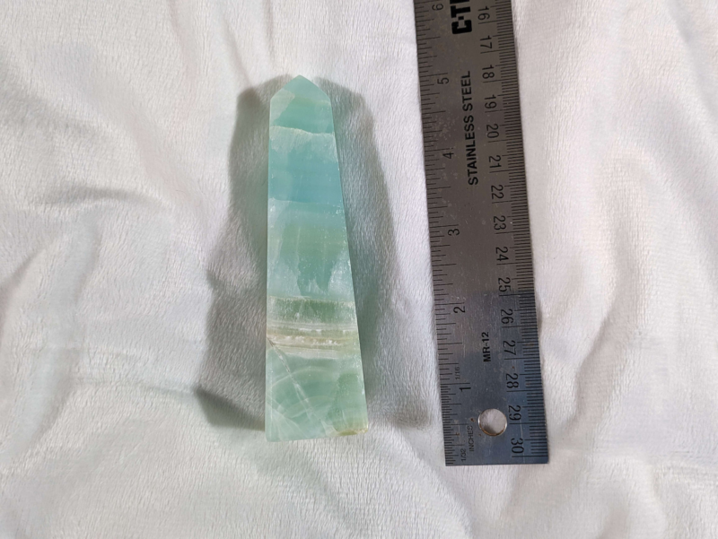 200g Caribbean Calcite Tower Natural Crystal Blue Aqua Material