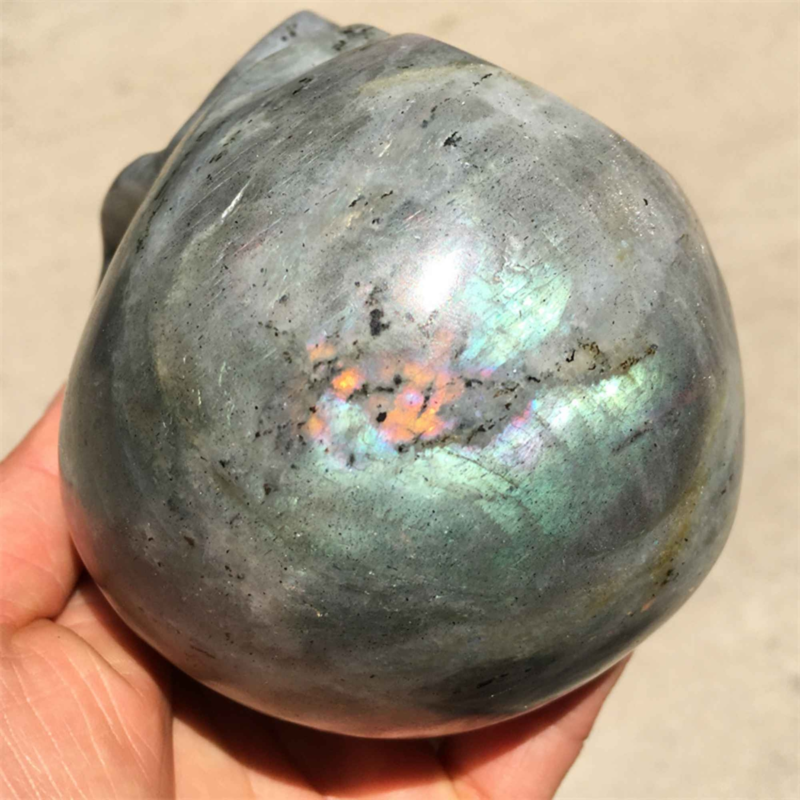 Natural Labradorite Skull,Quartz Crystal Skull,Hand Carved,Home