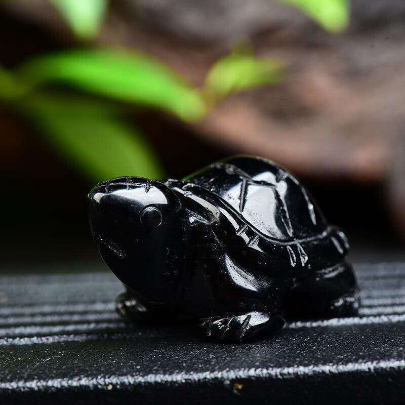 Natural Quartz Carved Longevity Tortoise Crystal Healing Gemstone Animal Turtle