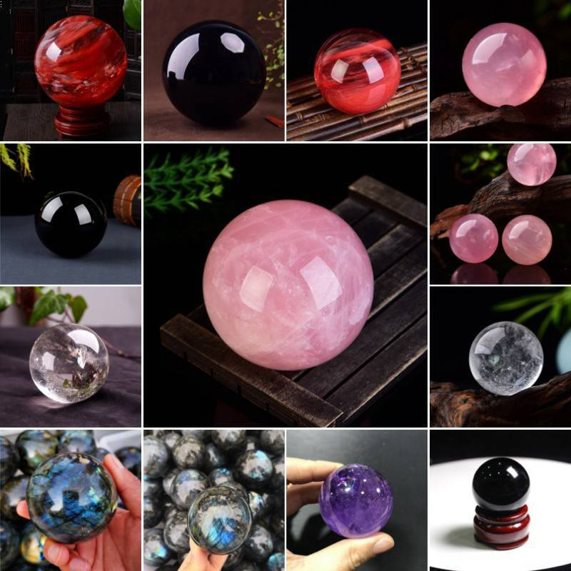 Natural Quartz Crystal Healing Gems Sphere Ball Energy Stone Reiki Decor + Stand