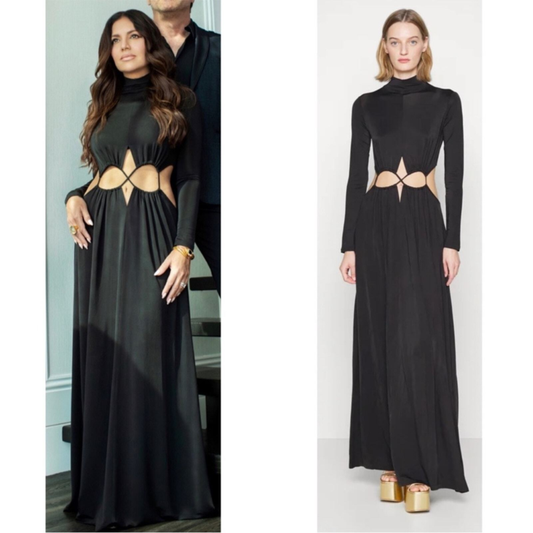 NWT Cult Gaia Black Pippa Cutout Jersey Maxi Gown Size XS