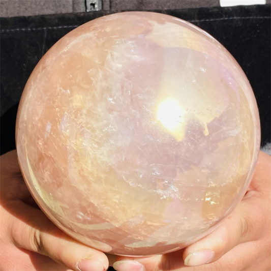 3090g  Rose Crystal Ball Treasure electroplated Powder Healing Sphere