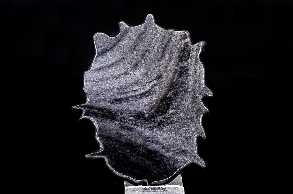 First quality silver Obsidian Medusa head - Height: 13.2 cm - Width: 10.6 cm- 220 g