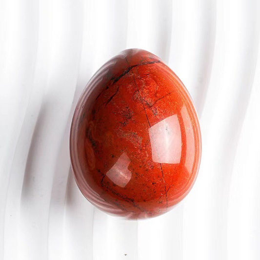 Natural Red Jasper Quartz Egg-shaped Magic Crystal Healing Ball Sphere Gemstone