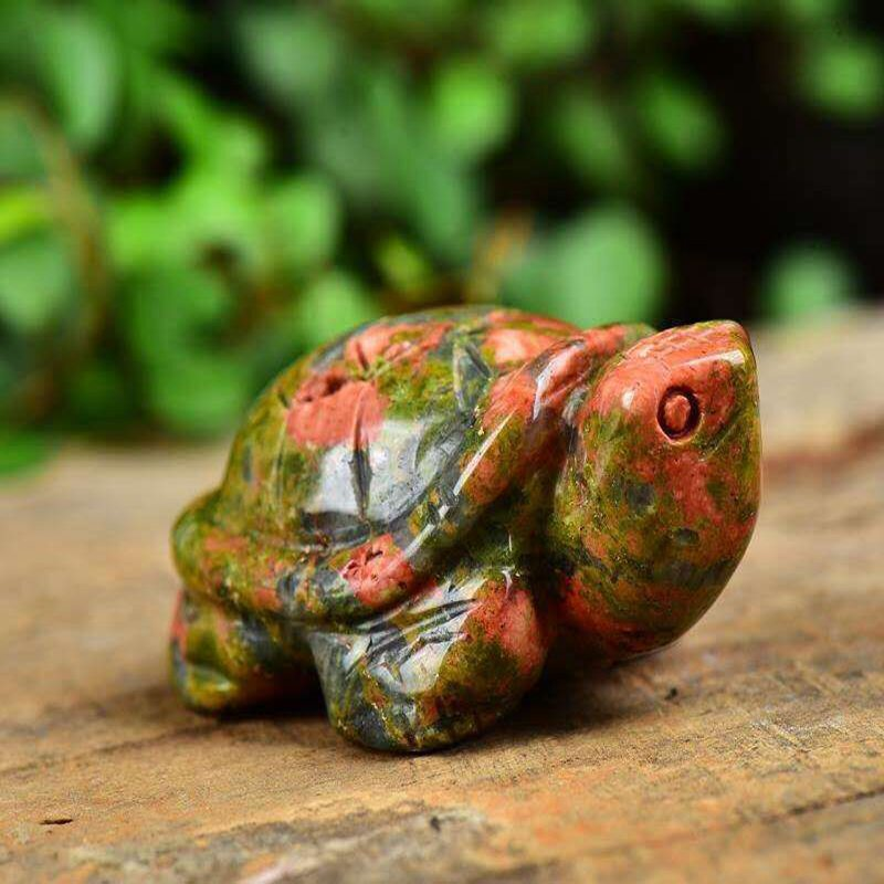 Natural Quartz Carved Longevity Tortoise Crystal Healing Gemstone Animal Turtle