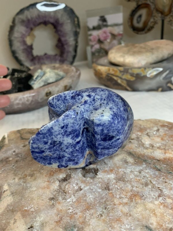 Lapis Lazuli Skull With Mohawk 472g 3 1/2” Carving