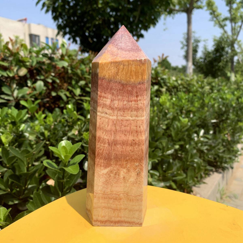 1084g Natural Pork Stone Quartz Obelisk Crystal Wand Point Tower Reiki Healing