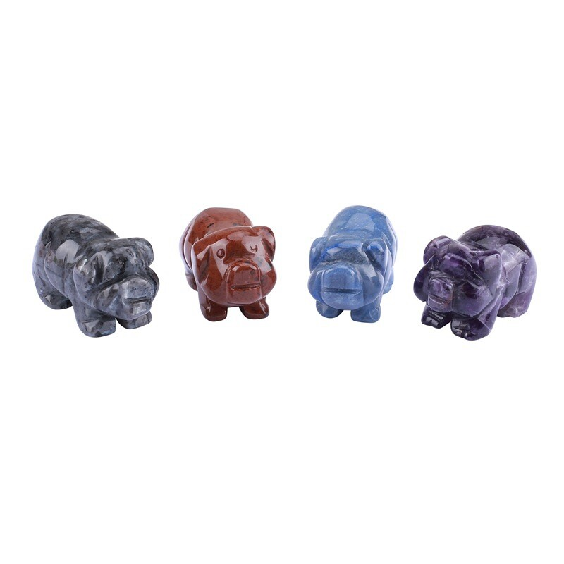 1.5'' Natural Quartz Crystal Cute Baby Piggy Hand Carved Healing Animal Decor
