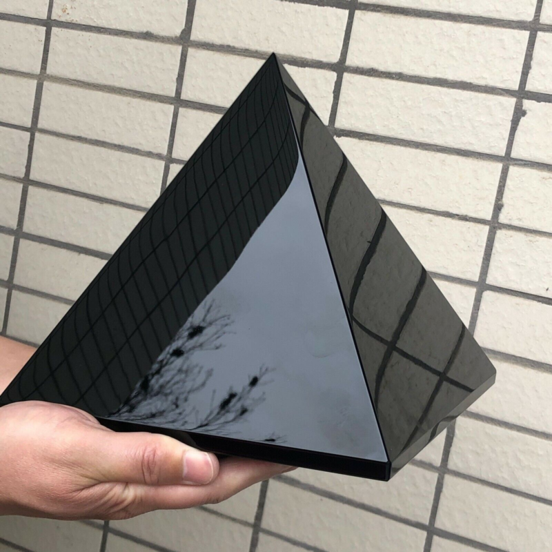 14.88LB  Natural beautiful Obsidian Pyramid polished Reiki Stone Healing