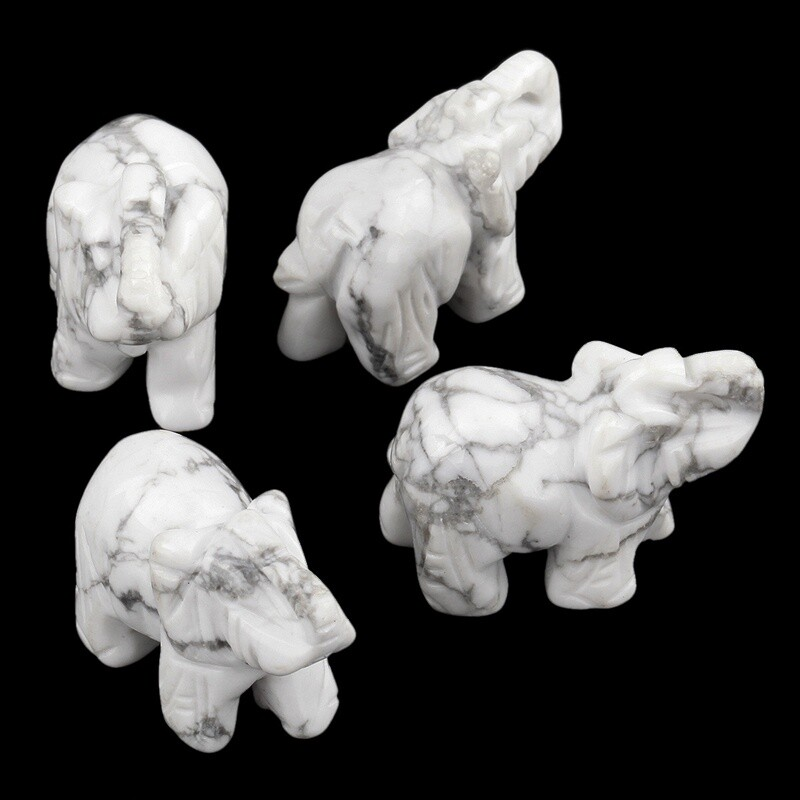 Natural Quartz Baby Elephant Stone Crystal Healing Carved Gemstone Animal Decor