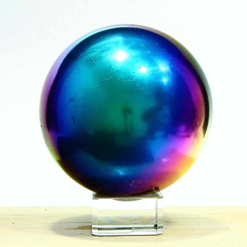 841g Natural Crystal Electroplated Rainbow Crystal Ball Quartz Sphere Healing