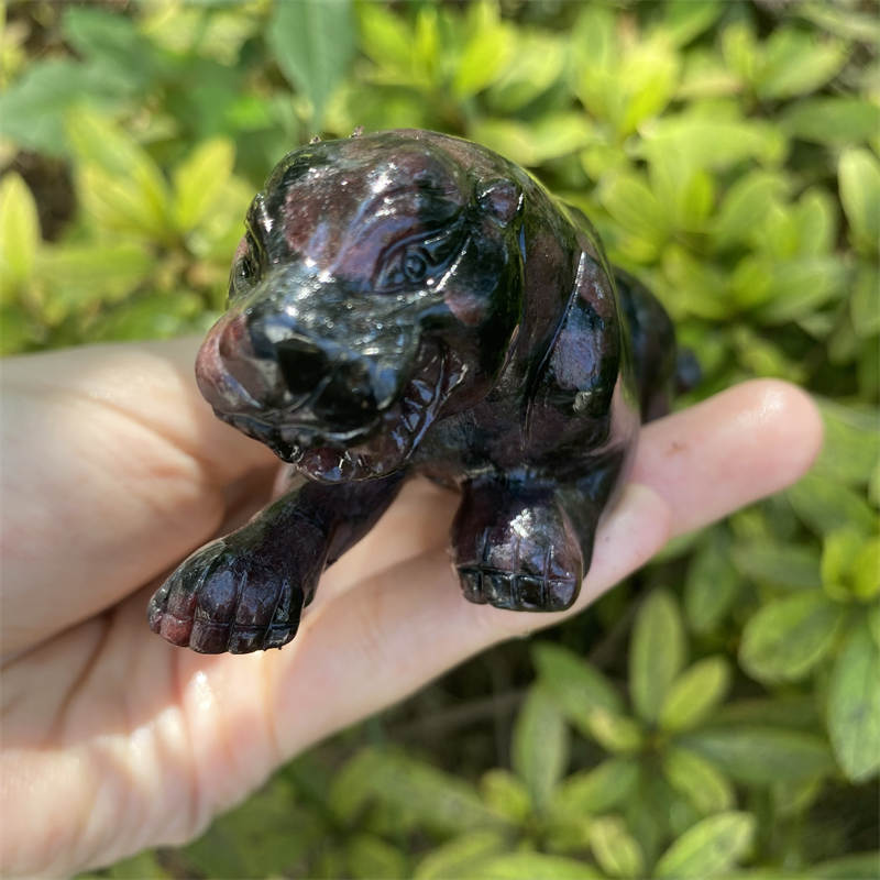 1pc Natural garnet leopard skull hand carved Quartz Crystal skull Reiki Healing