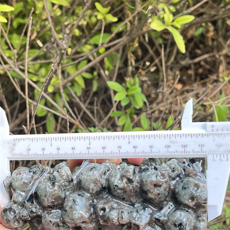 500g+ Natural yooperlite hell skull carved Quartz Crystal skull Energy Healing