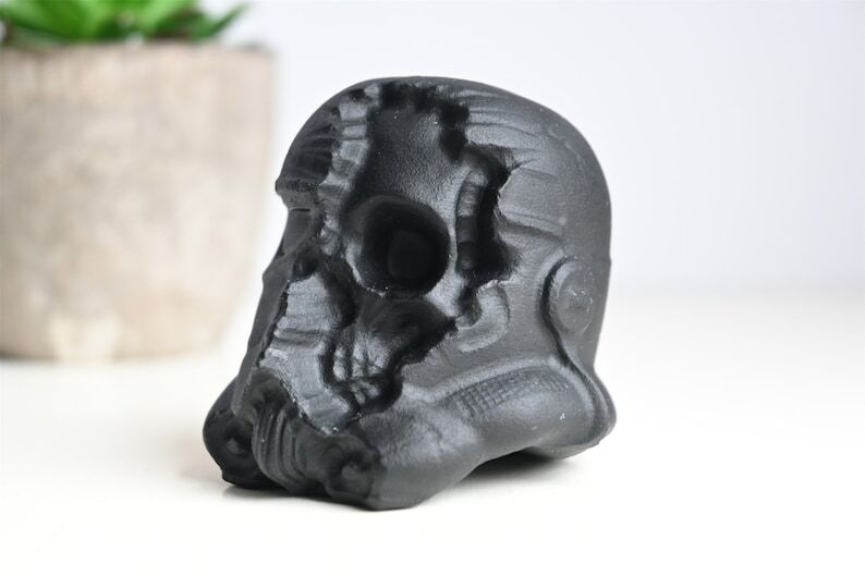2" Natural Hand Carved Obsidian Skull,Quartz Crystal Skull Carving,Reiki Healing