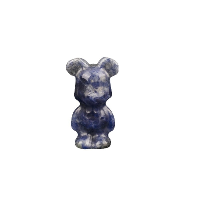 Natural Quartz Crystal Gloomy Little Bear Healing Rock Carved Animal Stone Gift