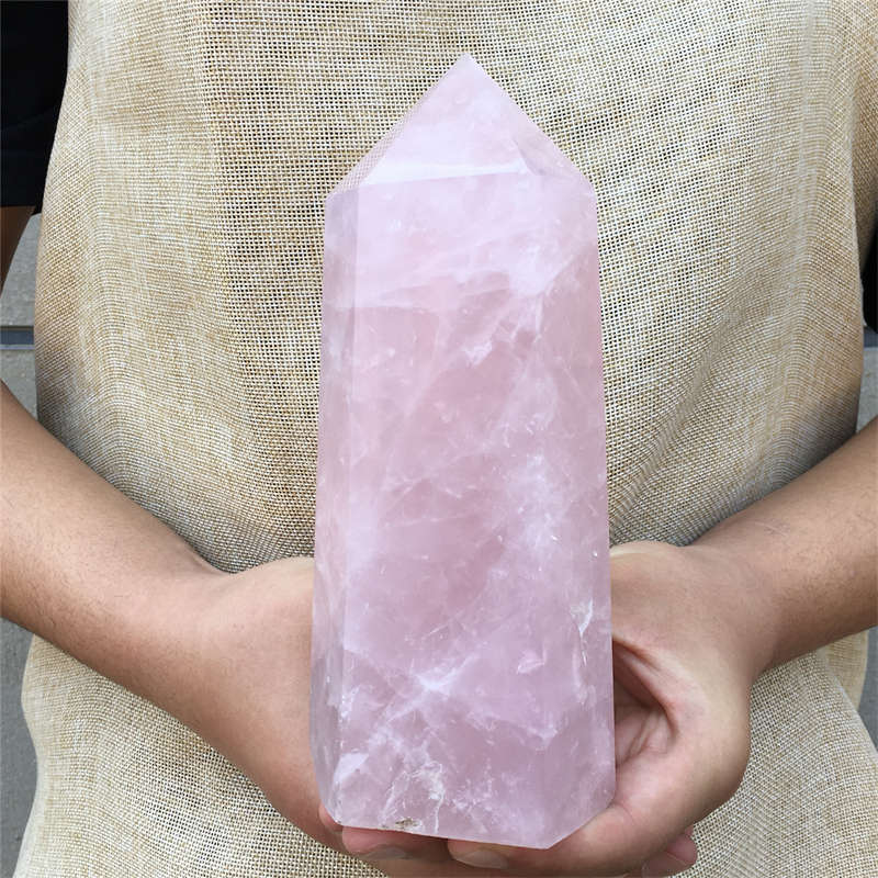 1.19kg Natural Rose quartz obelisk quartz cystal wand point gem healing