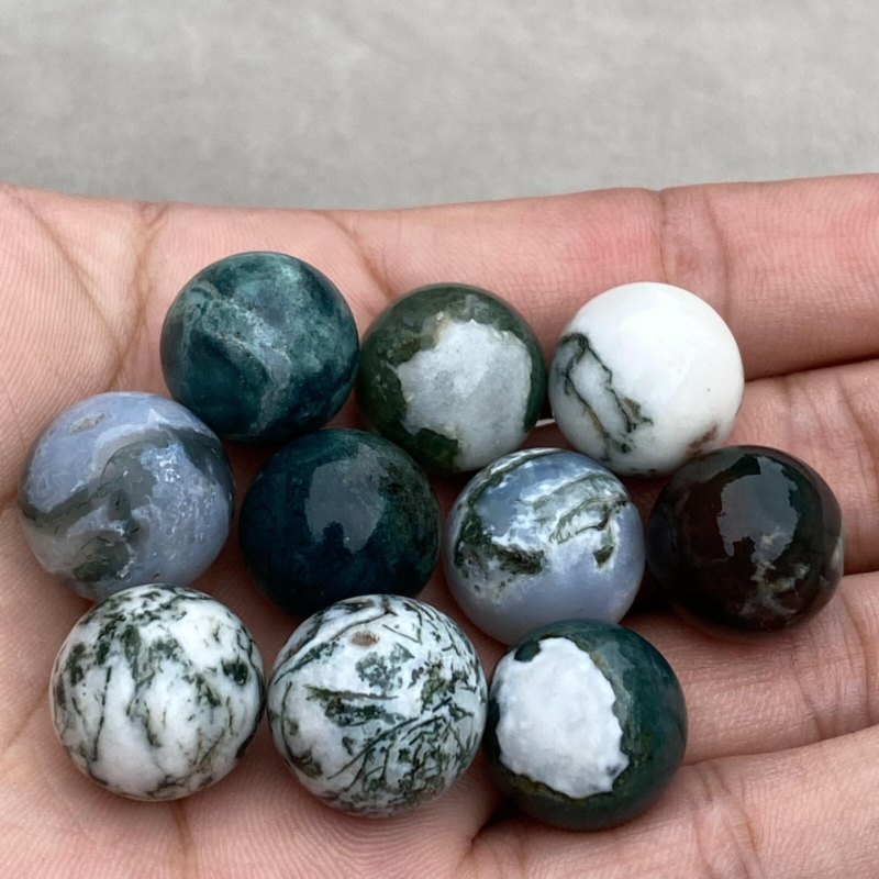 20pcs Wholesale Natural Aquatic agate Ball Quartz Crystal 15mm Sphere+box Reiki