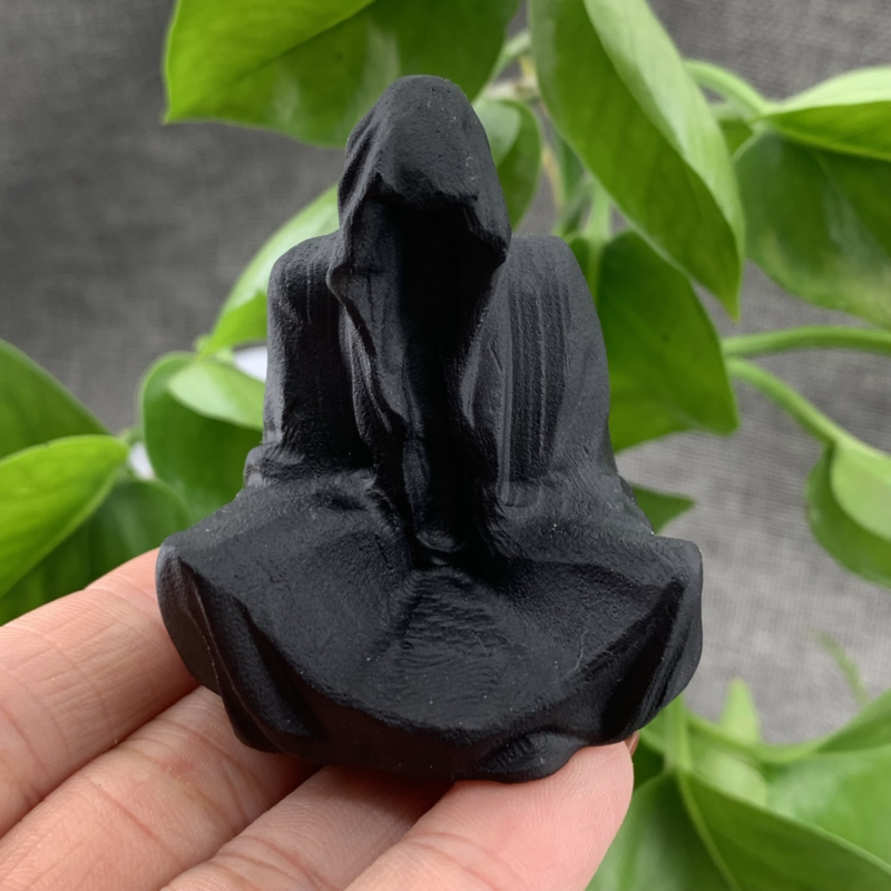 2" Natural Obsidian Quartz Carved Quartz Crystal Skull Reiki Healing Gift 1pc