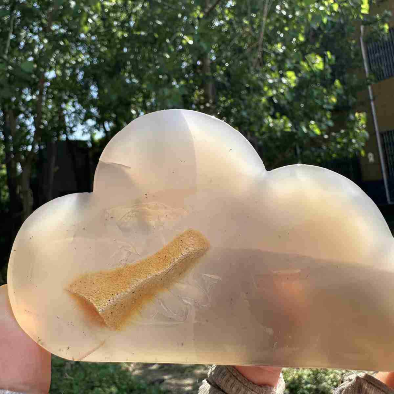 200g natural agate hand carved cloud skull quartz crystal cluster reiki