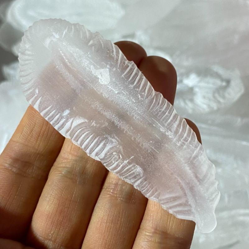 2"+Natural Gypsum Selenite feather Hand Carved Quartz Crystal Reiki healing 1PC