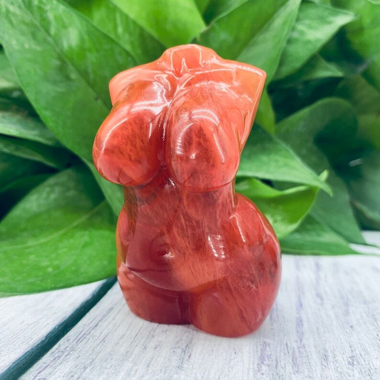 1pc Red Melting Stone Plumpy Goddess Crystal Carving Decoration Collection Heal