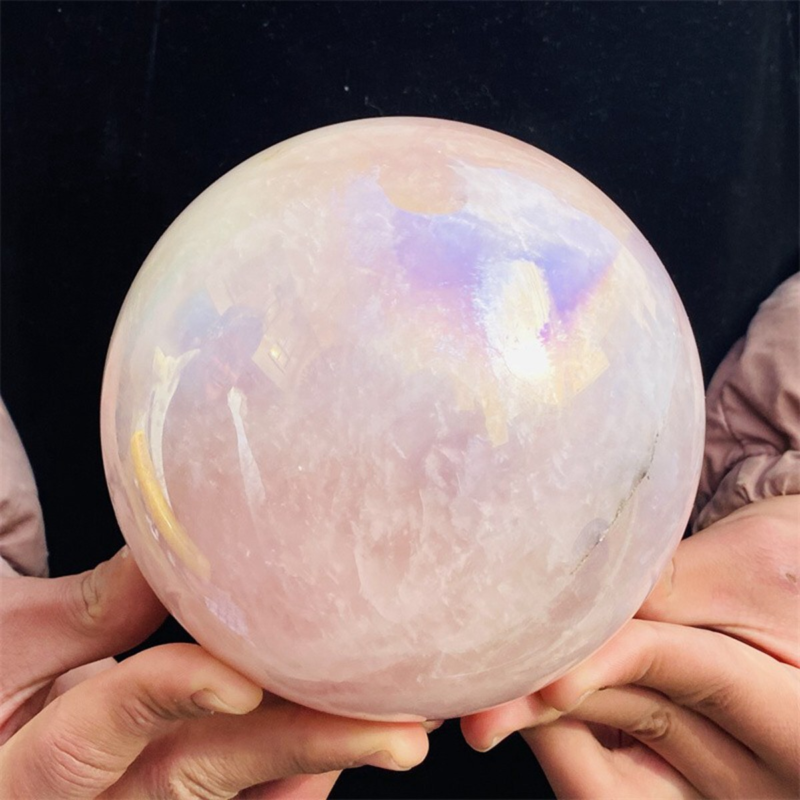 2740g  Rose Crystal Ball Treasure electroplated Powder Healing Sphere