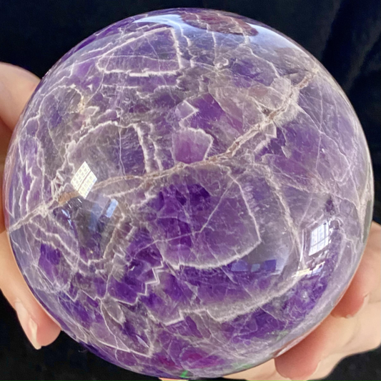 2.83LB Natural Dream Amethyst Quartz Crystal Sphere Ball Healing