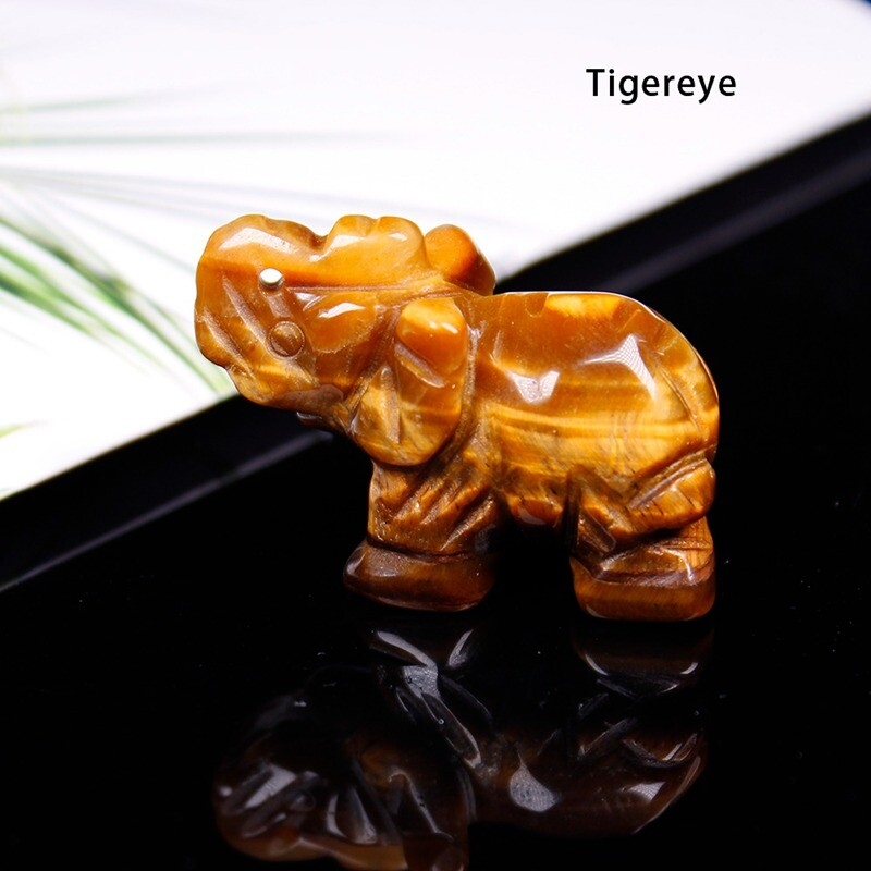 Natural Quartz Crystal Skull Carved Elephant Healing Gemstone Animal Sculpture