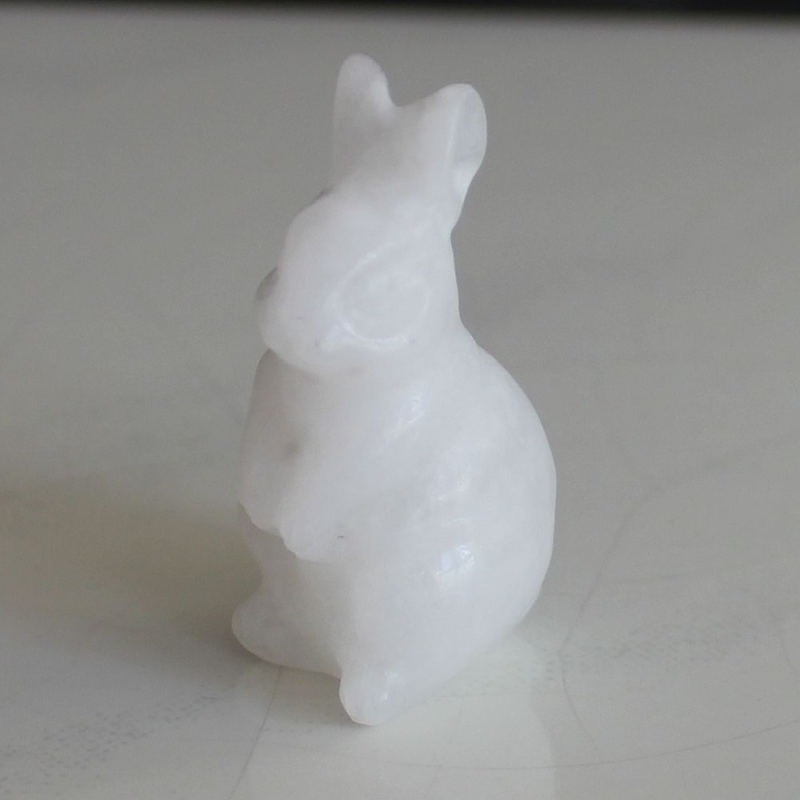 Carved gemstone crystal rabbit bunny figurine animal carving home decor 1.5''