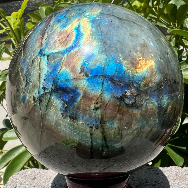 3.98LB Natural elongated quartz crystal energy healing ball