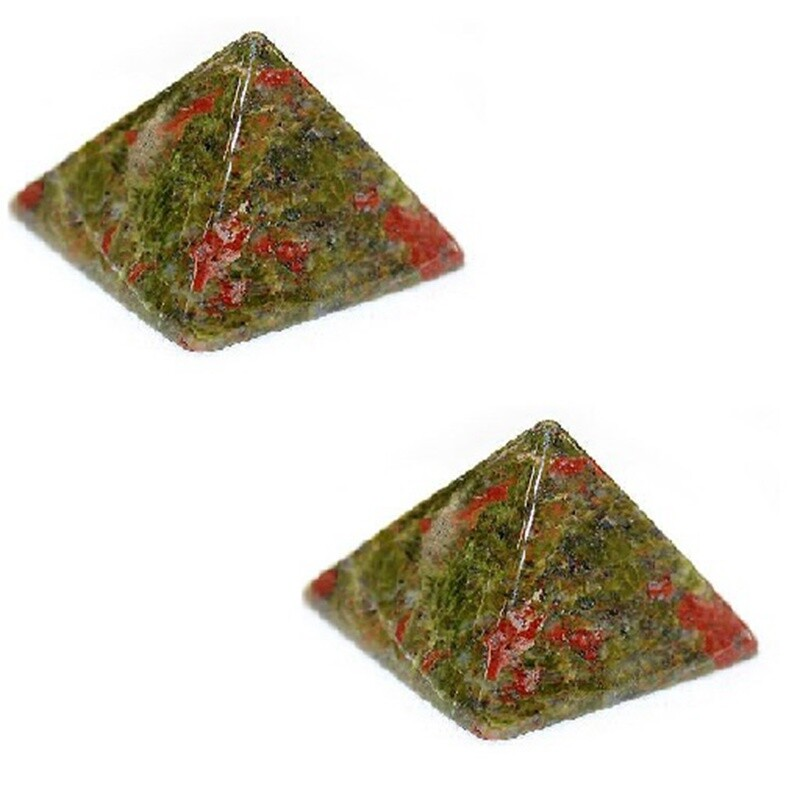 Natural Unakite Epidote Quartz Crystal Orgone Energy Pyramid Healing Stone Tower