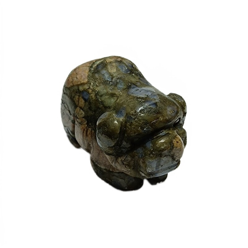 Natural Quartz Crystal Skull Carved Pig Healing Stone Wild Boar Piggy Animal Gem