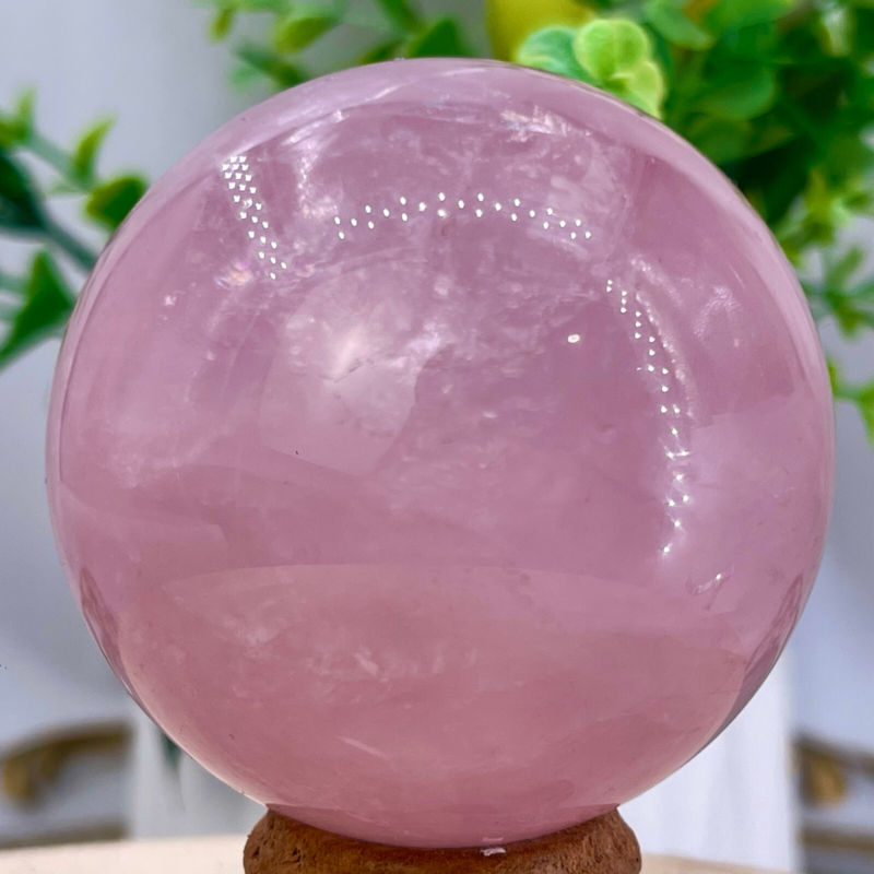 243G Natural Crystal Pink Rose Chakra Quartz Sphere healing ball Specimen
