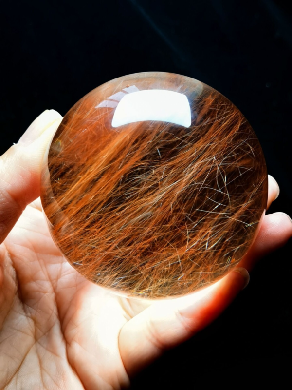 Museum Collection Tibetan High Altitude Red Rutilated Ball Sphere Orb Gem 2.48'