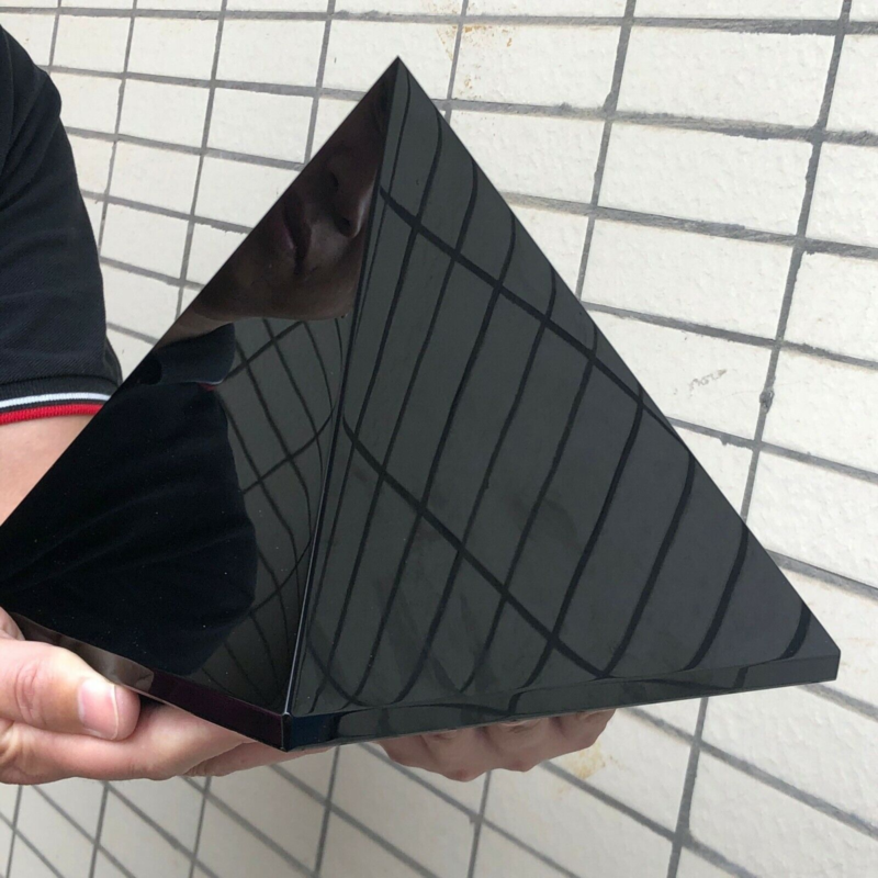 14.88LB  Natural beautiful Obsidian Pyramid polished Reiki Stone Healing